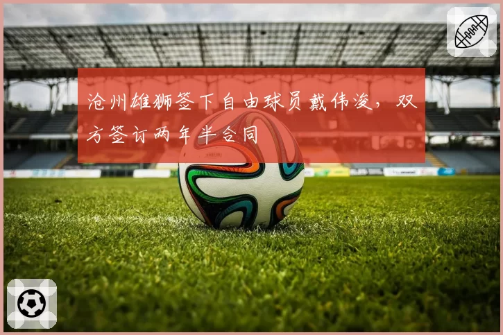 沧州雄狮签下自由球员戴伟浚,双方签订两年半合同